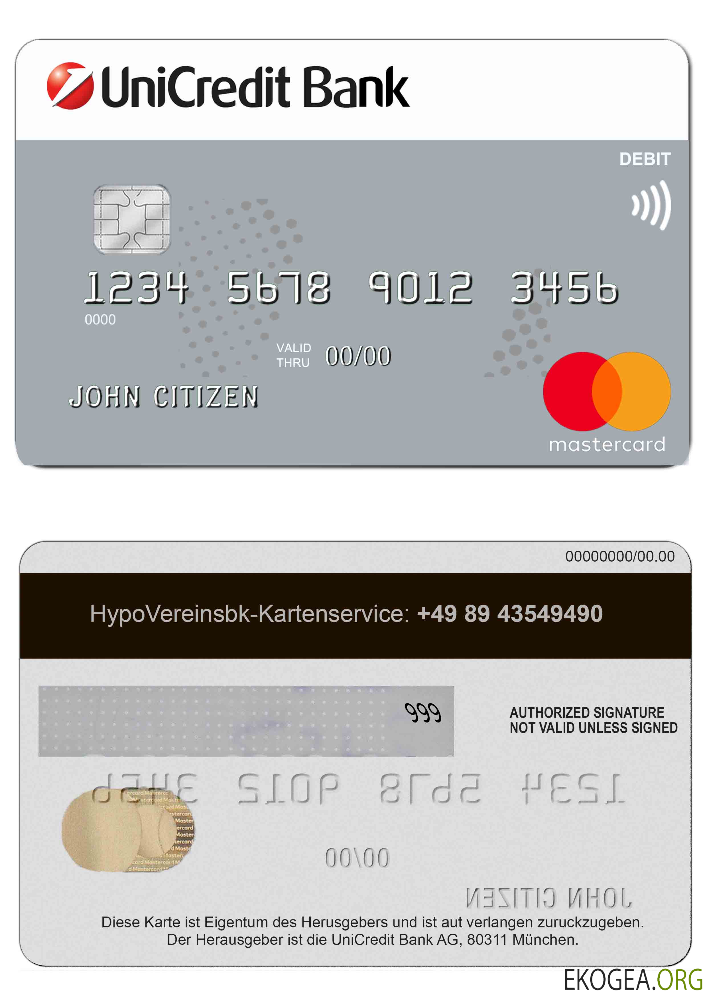 Allemagne Carte de crédit MasterCard UniCredit Bank